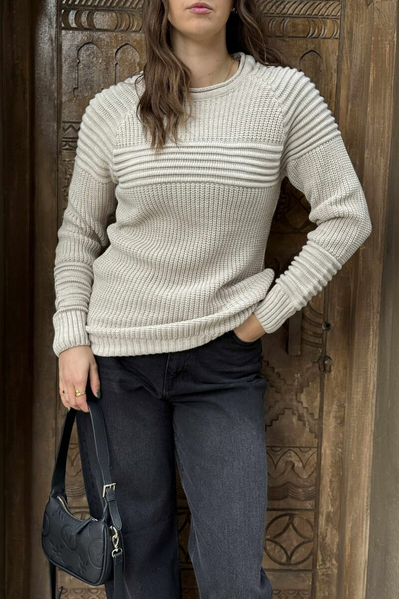 THICK SIMPLE WOMAN SWEATER GREY/GRI - 4