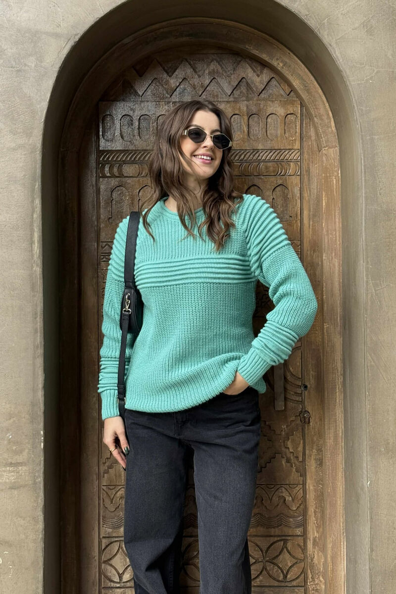 THICK SIMPLE WOMAN SWEATER MINT/MENTE - 3