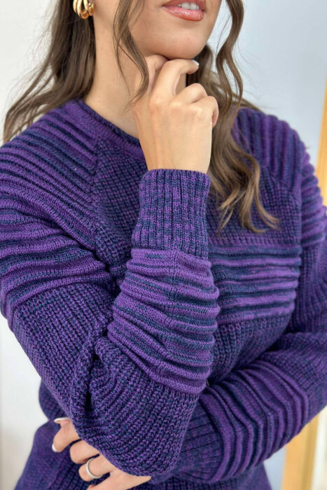 THICK SIMPLE WOMAN SWEATER PURPLE/LEJLA - 5