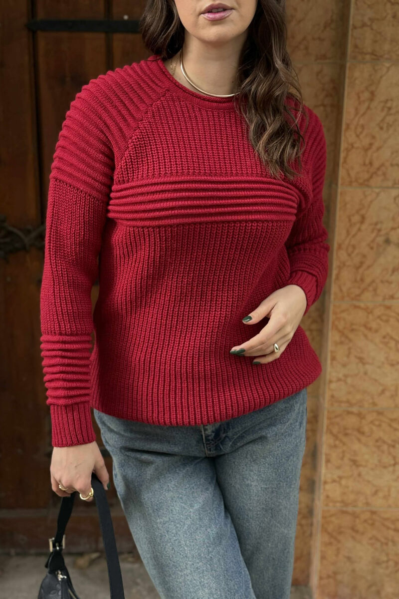 THICK SIMPLE WOMAN SWEATER RED/E KUQE - 4