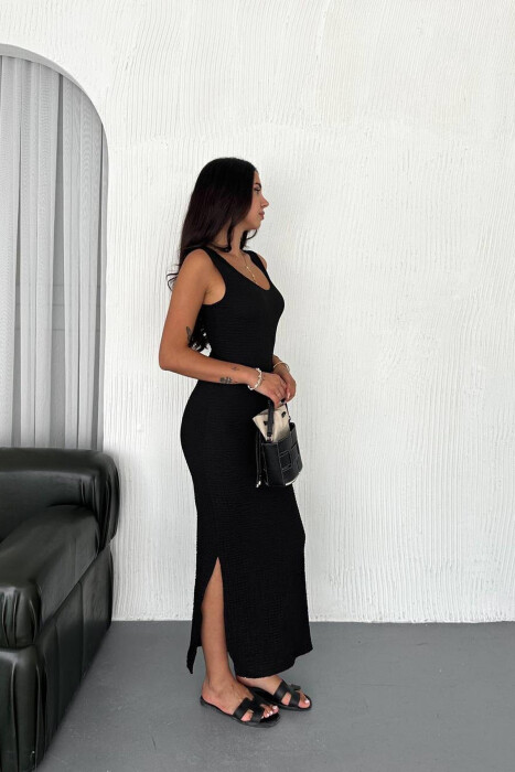 THICK STRAPS SIMPLE LONG WOMEN DRESS BLACK/ E ZEZE - 2