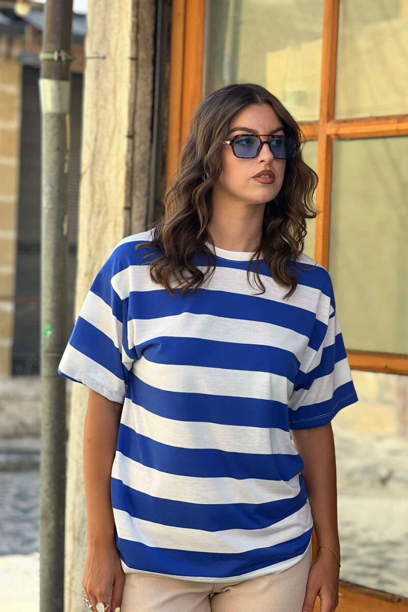 THICK STRIPES WOMEN T-SHIRT BLUE-WHITE/BLBA - 2