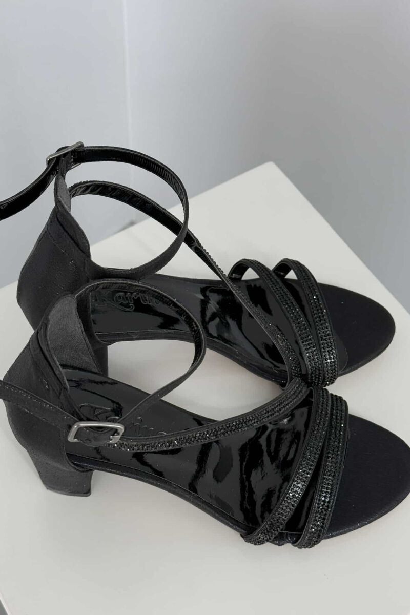 THIN DIAMOND STRAPS HIGH HEEL WOMEN SANDALS BLACK/ E ZEZE - 3