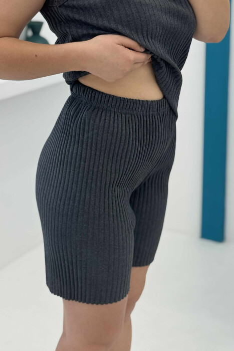 THIN STRAP TANK TOP+SHORTS WOMEN PYJAMAS DARK GREY/GEE - 3