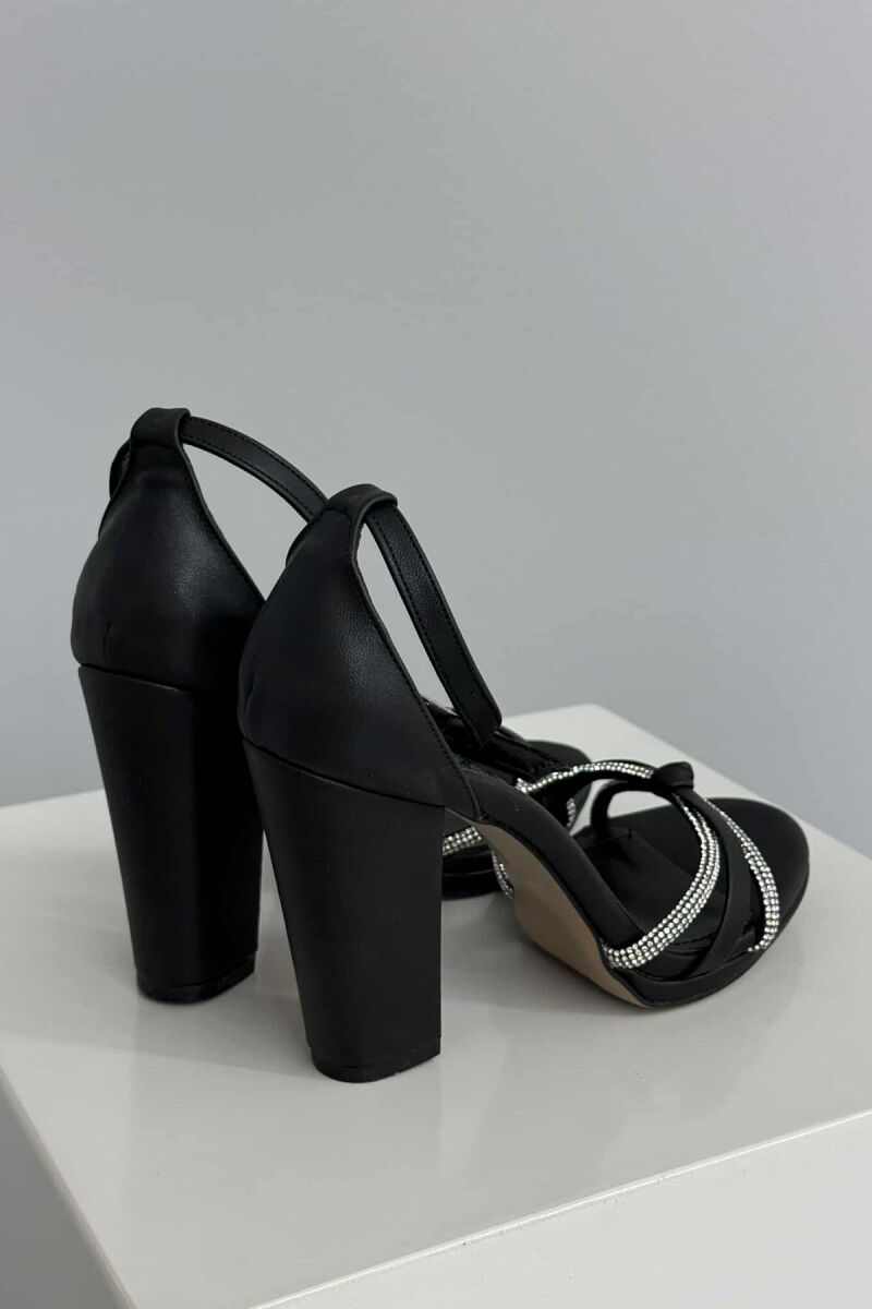 THIN STRAPS HIGH HEEL WOMEN SANDALS BLACK/ E ZEZE - 2