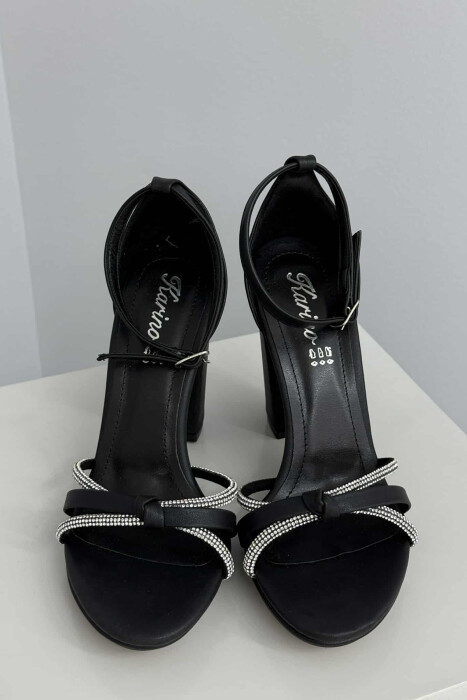 THIN STRAPS HIGH HEEL WOMEN SANDALS BLACK/ E ZEZE - 3