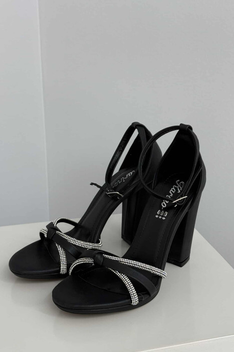 THIN STRAPS HIGH HEEL WOMEN SANDALS BLACK/ E ZEZE - 5