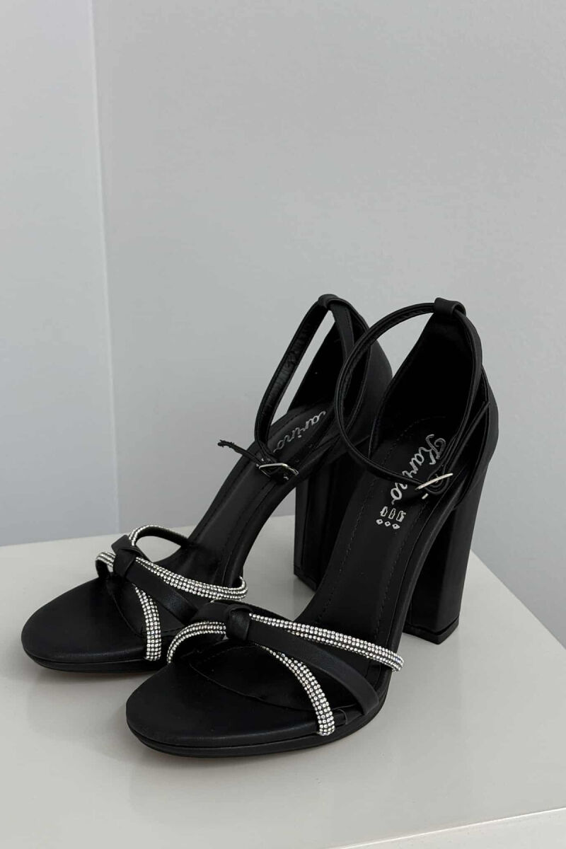 THIN STRAPS HIGH HEEL WOMEN SANDALS BLACK/ E ZEZE - 5