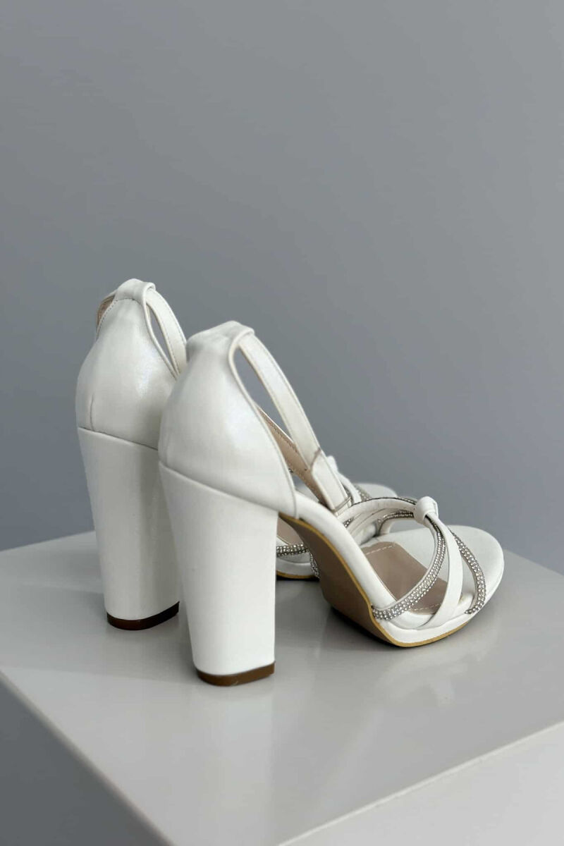 THIN STRAPS HIGH HEEL WOMEN SANDALS WHITE-E BARDHE - 2