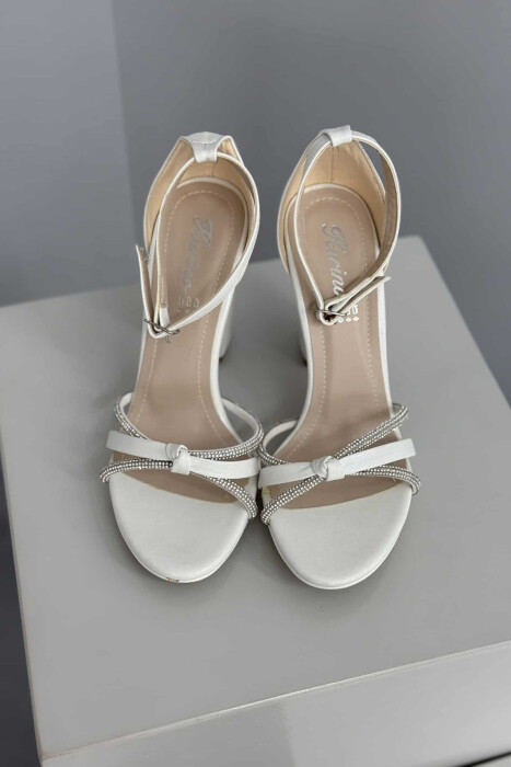THIN STRAPS HIGH HEEL WOMEN SANDALS WHITE-E BARDHE - 6