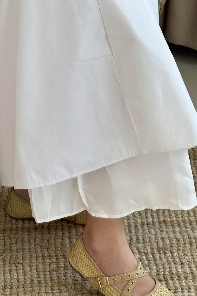 THIN STRAPS LONG WOMEN DRESS WHITE-E BARDHE - 6