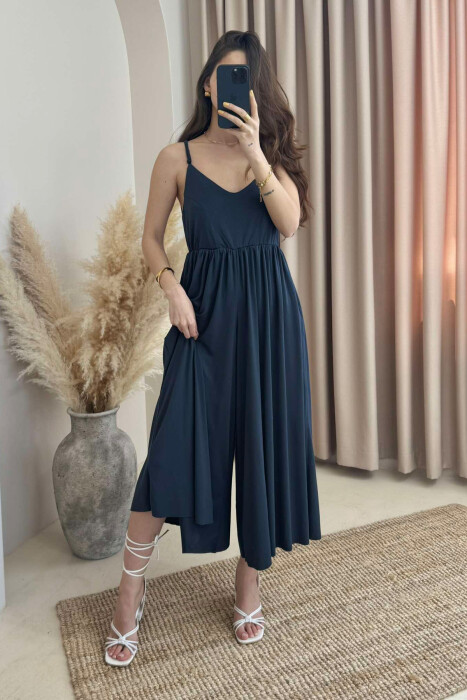 THIN STRAPS ONE COLOR WOMEN JUMPSUIT DARK GREY/GEE 