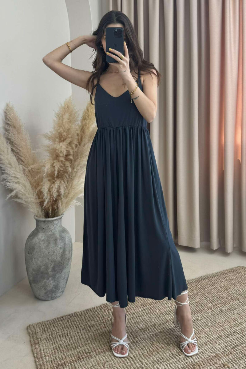 THIN STRAPS ONE COLOR WOMEN JUMPSUIT DARK GREY/GEE - 2