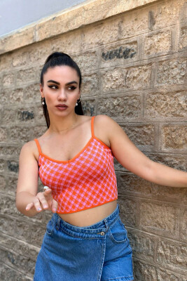 THIN STRAPS ROMBUS ORANGE/PORTOKALLI - KLAUDIO FASHION