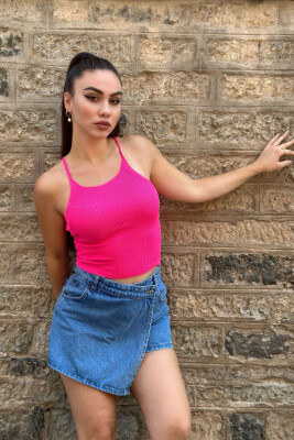 THIN STRAPS WOMAN TANK TOP FUCHSIA/CIKLAMI - 2