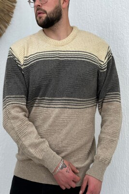 THREE COLORS MAN SWEATER BEIGE/BEZHE 