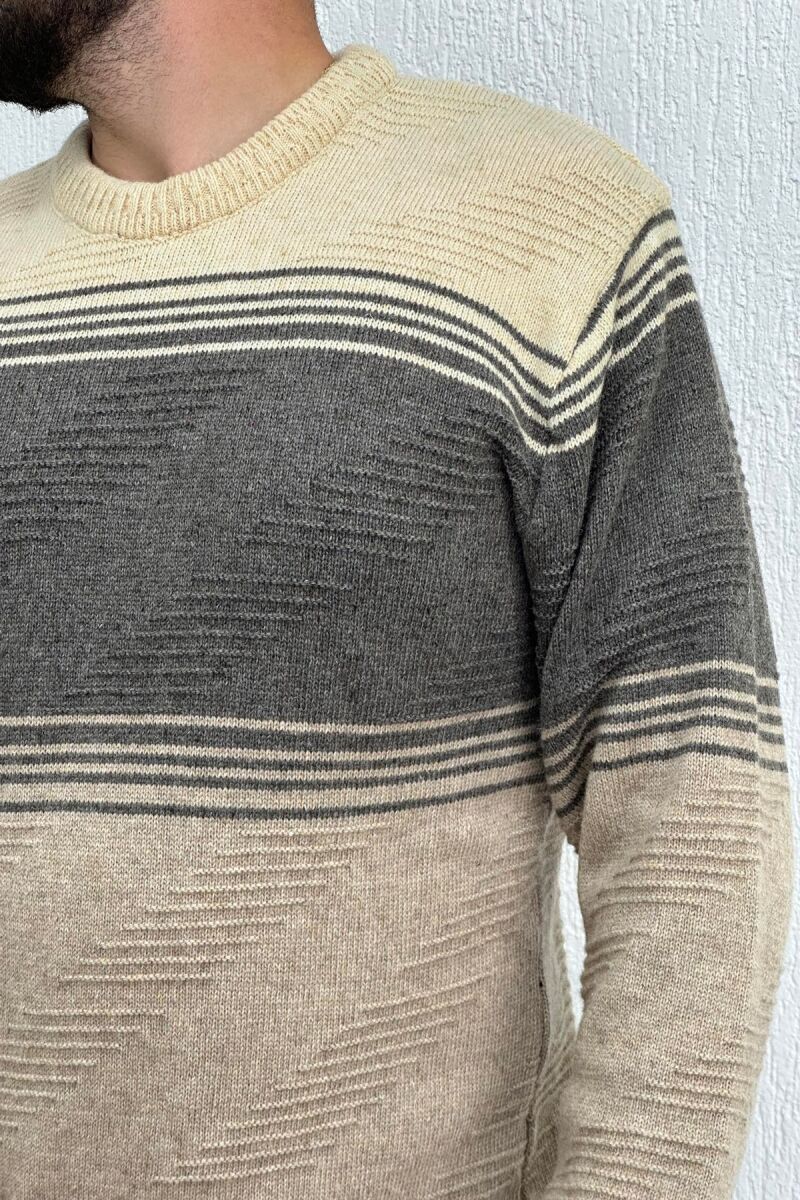 THREE COLORS MAN SWEATER BEIGE/BEZHE - 2