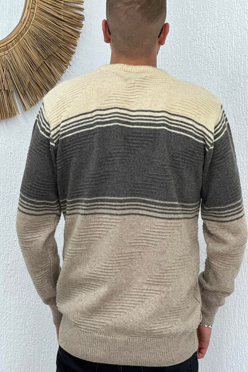 THREE COLORS MAN SWEATER BEIGE/BEZHE - 3