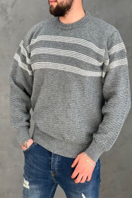 THREE LINES MAN SWEATER GREY/GRI 