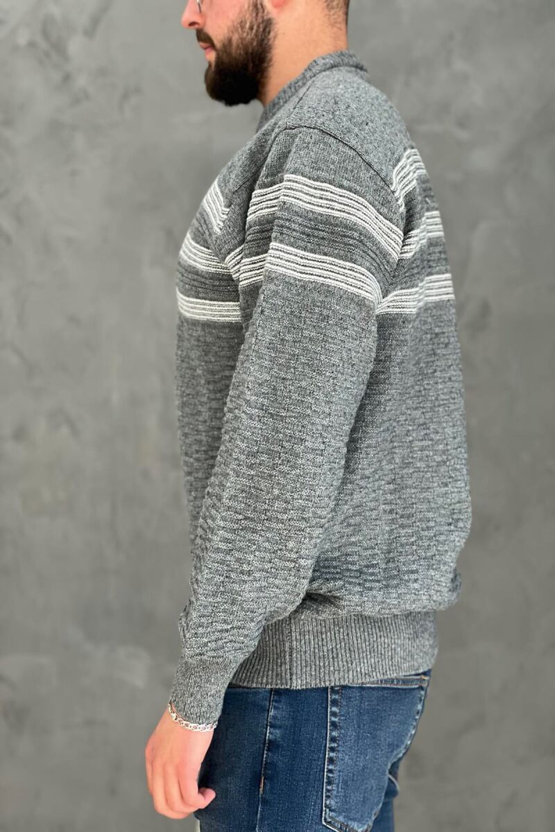 THREE LINES MAN SWEATER GREY/GRI - 2