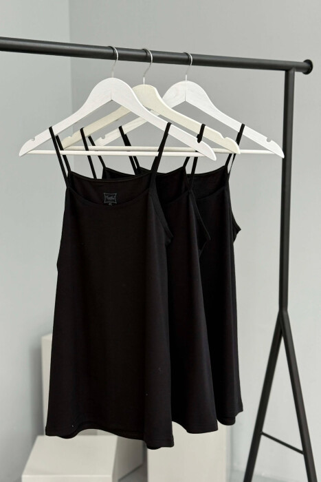 3 PIECE ONE COLOR SIMPLE WOMEN SINGET BLACK/ E ZEZE - 3