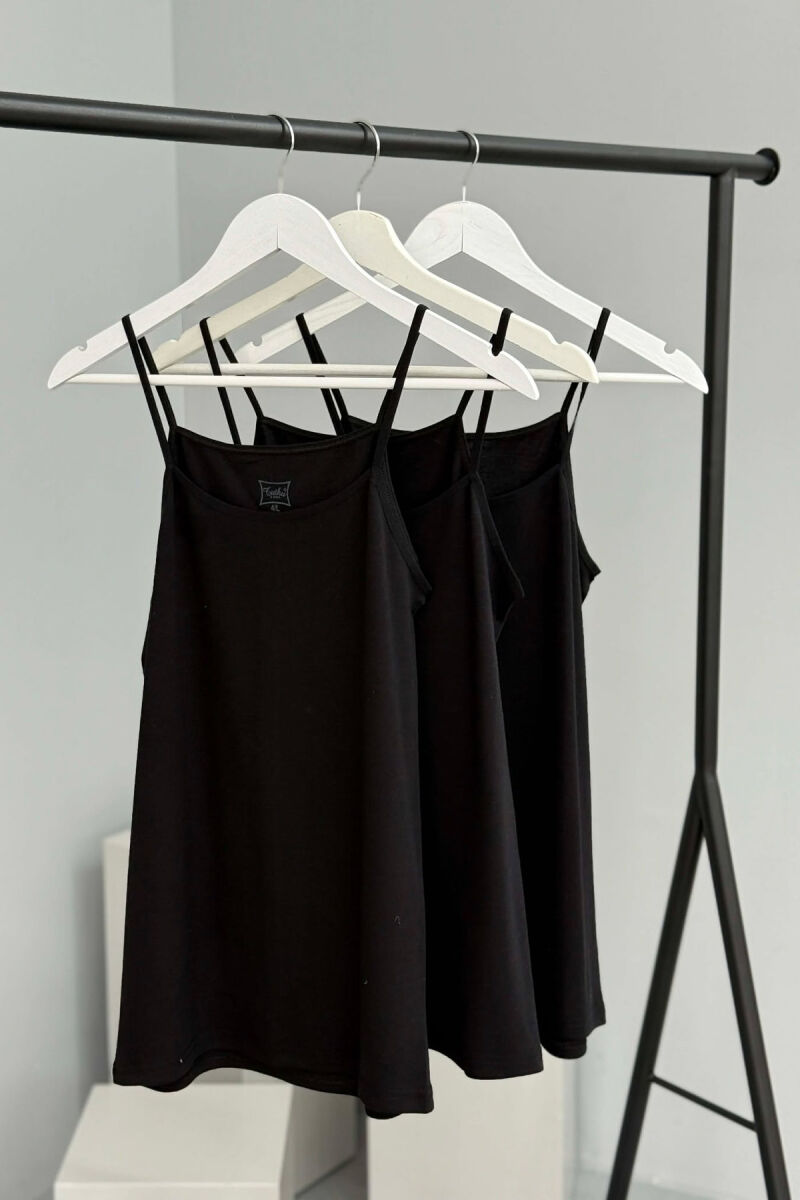 3 PIECE ONE COLOR SIMPLE WOMEN SINGET BLACK/ E ZEZE - 3