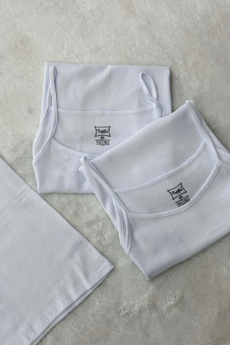 3 PIECE ONE COLOR SIMPLE WOMEN SINGET WHITE-E BARDHE - 2