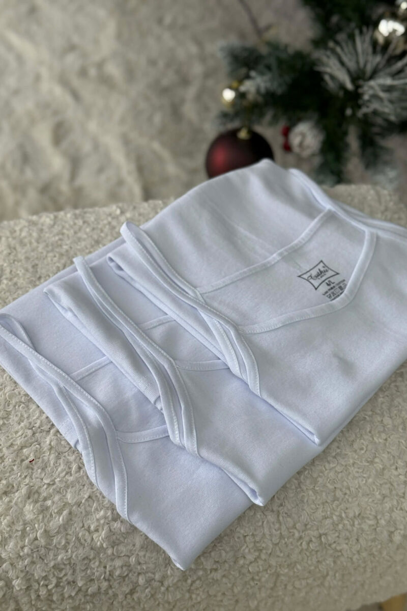 3 PIECE ONE COLOR SIMPLE WOMEN SINGET WHITE-E BARDHE - 1