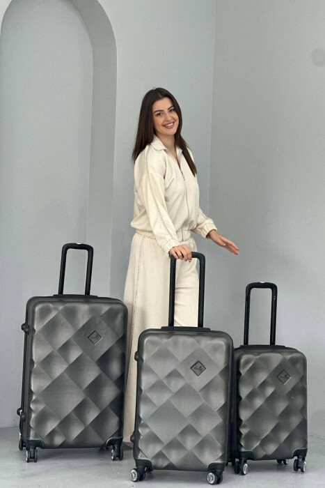 THREE PIECES LUGGAGE SET DARK GREY/GEE - 2