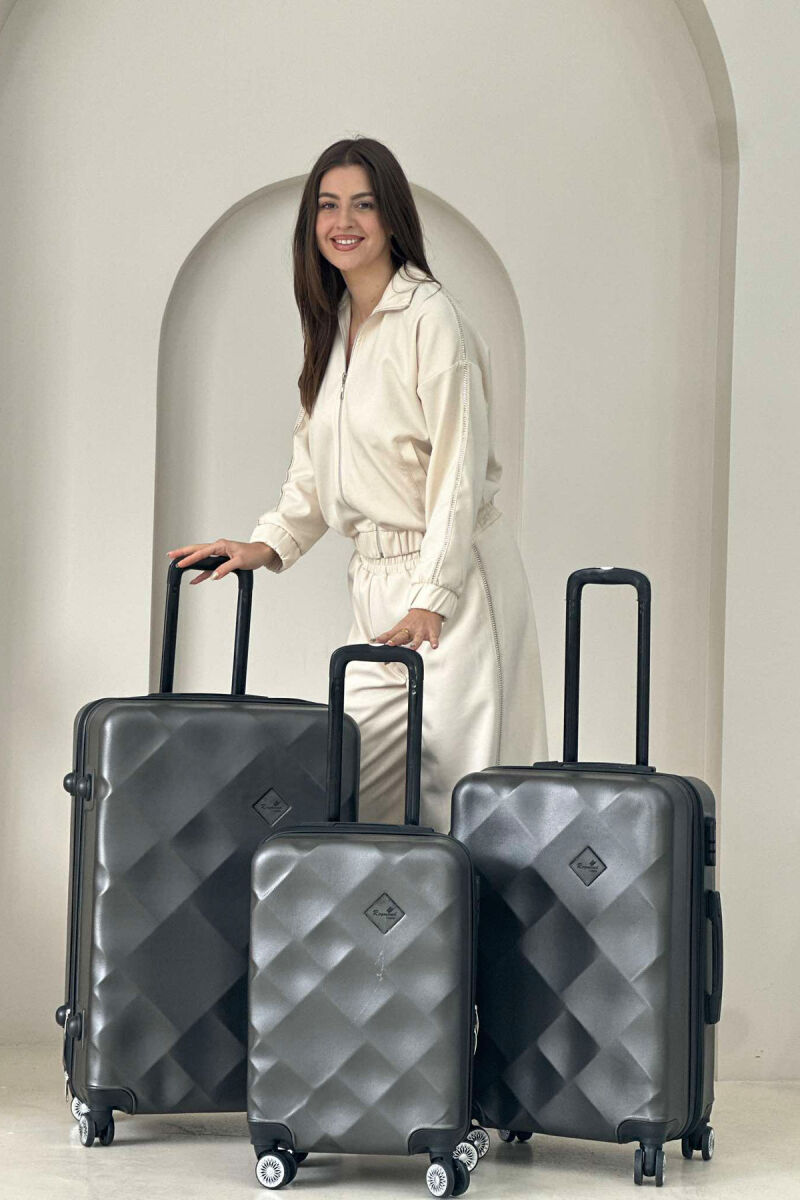 THREE PIECES LUGGAGE SET DARK GREY/GEE - 3