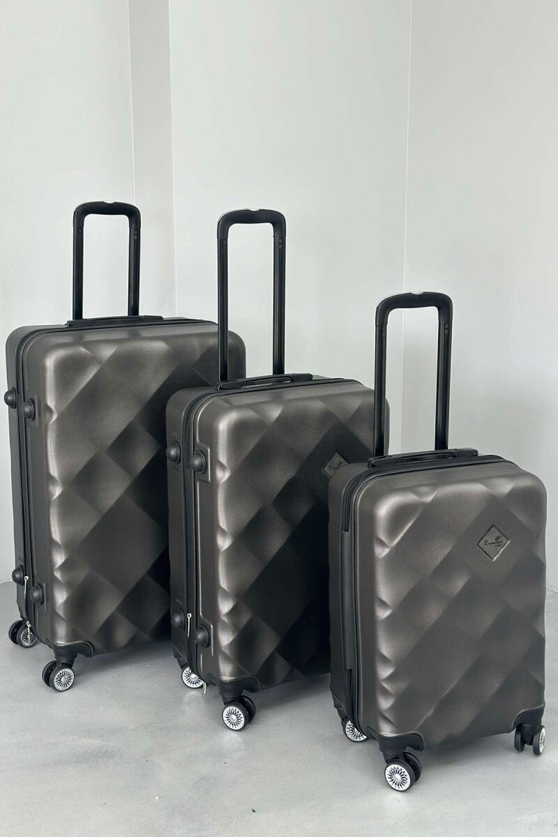 THREE PIECES LUGGAGE SET DARK GREY/GEE - 5