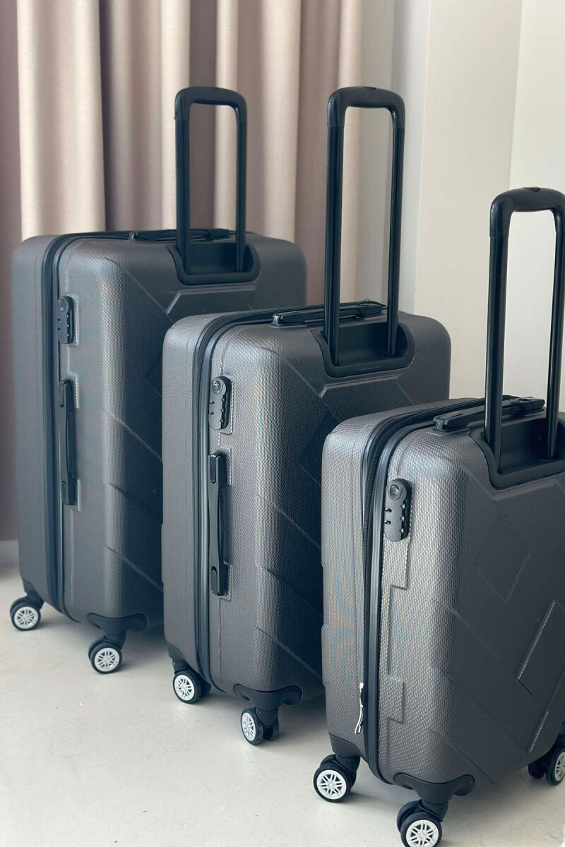 THREE PIECES LUGGAGE SET DARK GREY/GEE - 4