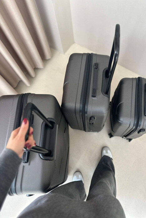 THREE PIECES LUGGAGE SET DARK GREY/GEE - 5