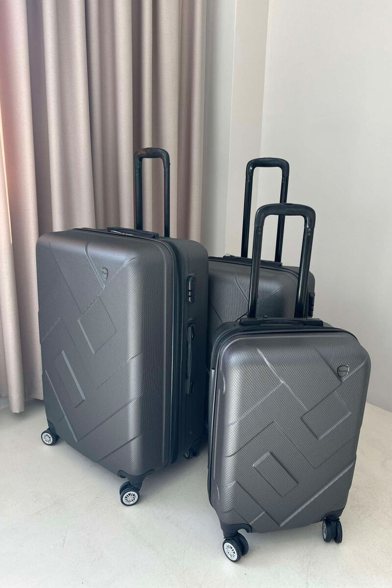 THREE PIECES LUGGAGE SET DARK GREY/GEE - 7