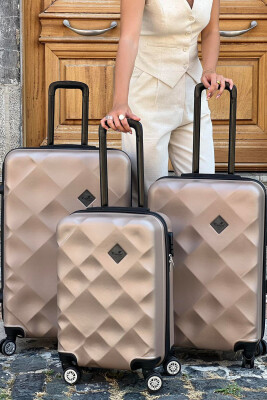 THREE PIECES LUGGAGE SET GOLDEN ROD/GOLD 