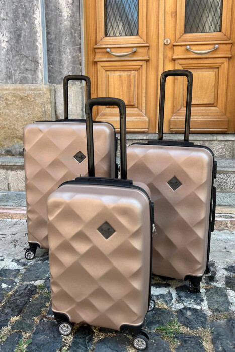 THREE PIECES LUGGAGE SET GOLDEN ROD/GOLD - 2