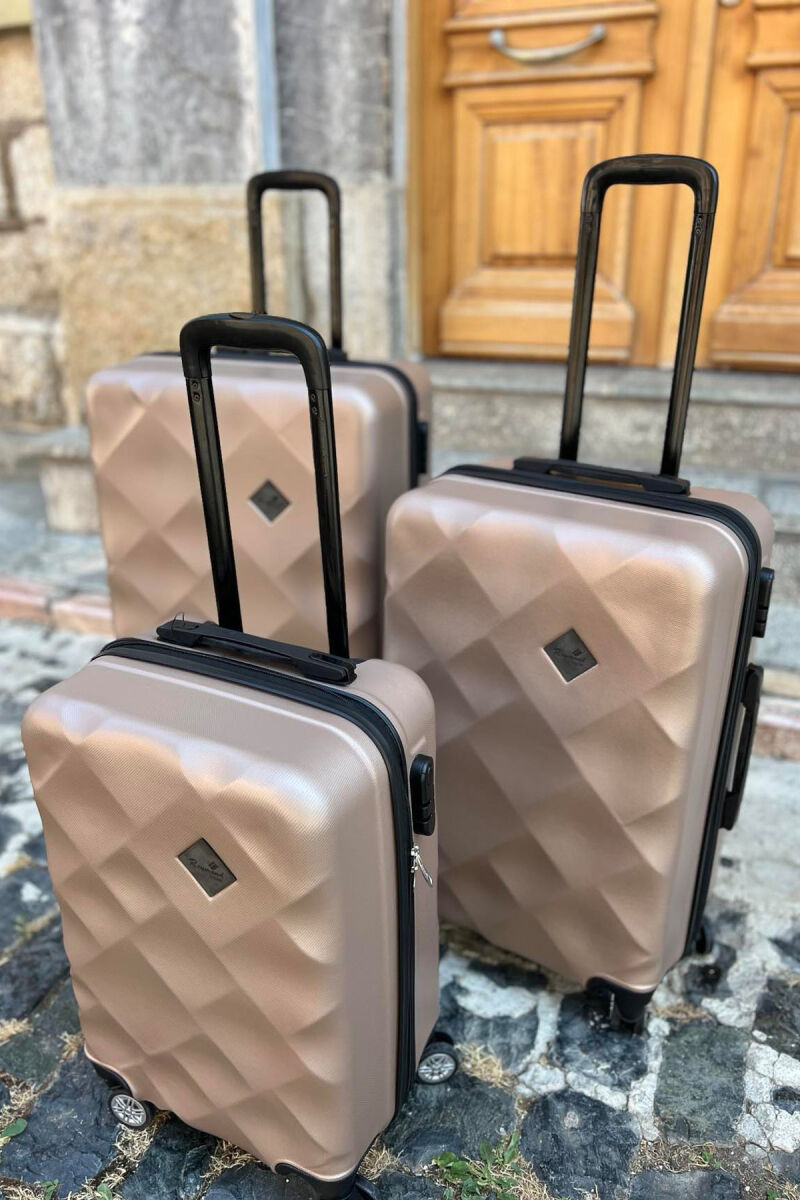 THREE PIECES LUGGAGE SET GOLDEN ROD/GOLD - 3