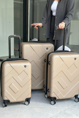 THREE PIECES LUGGAGE SET GOLDEN ROD/GOLD 