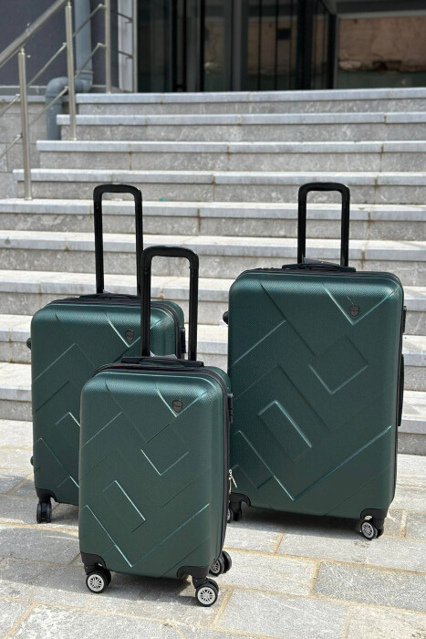 THREE PIECES LUGGAGE SET GREEN/JESHILE - 2