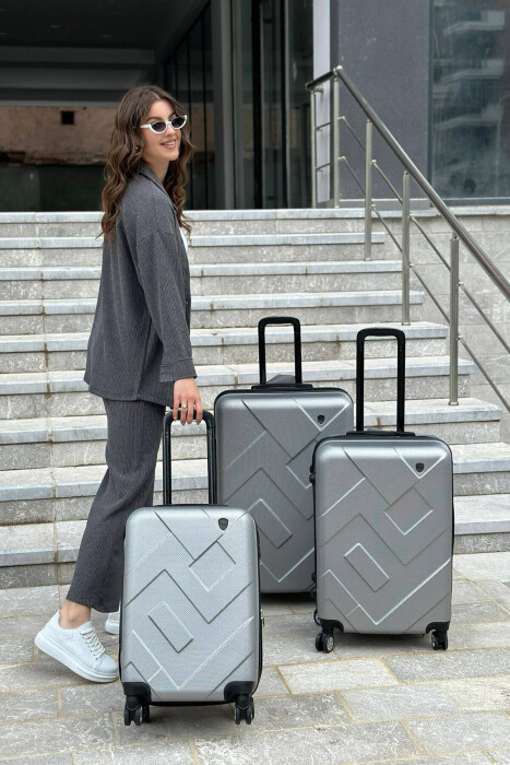 THREE PIECES LUGGAGE SET LIGHT GREY/GZ - 2