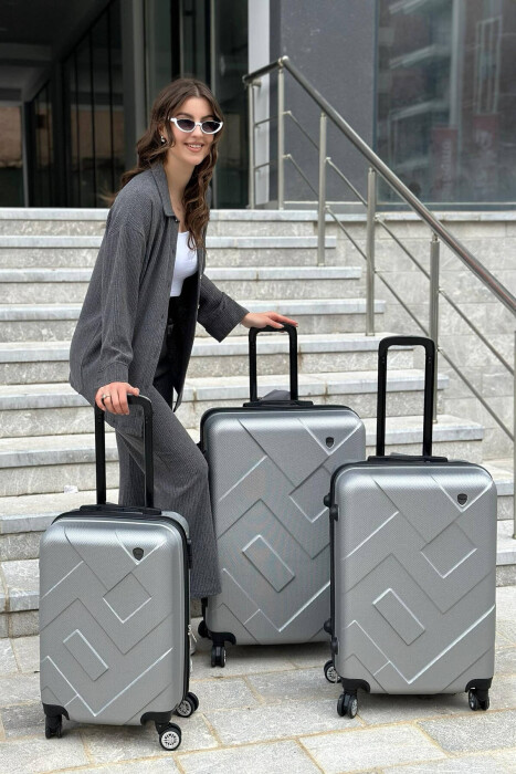 THREE PIECES LUGGAGE SET LIGHT GREY/GZ - 3