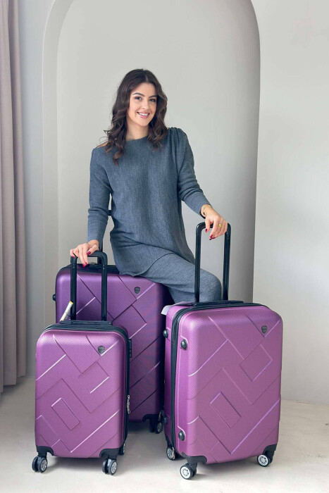 THREE PIECES LUGGAGE SET PINK/ROZE - 2