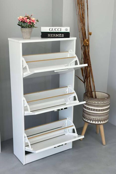 THREE TIER SHOE SHELF WHITE-E BARDHE - 2