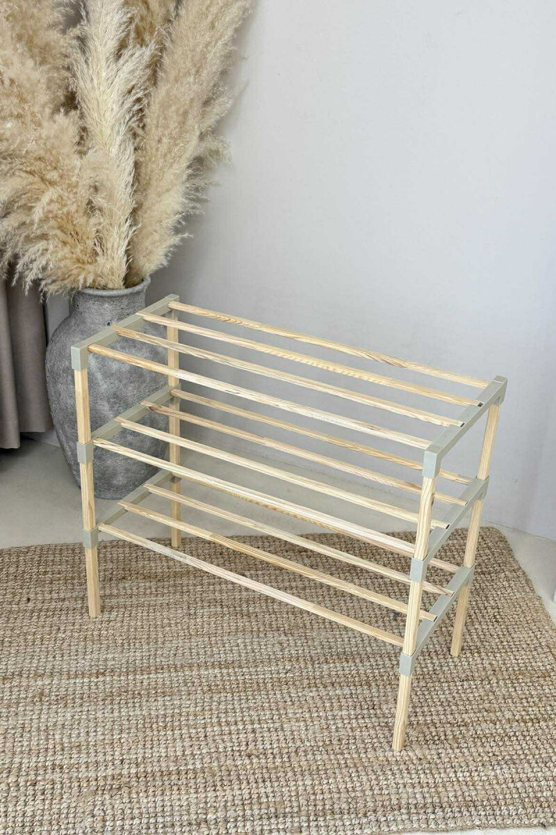 THREE TIER WOODEN SHOES SHELF BEIGE/BEZHE - 2