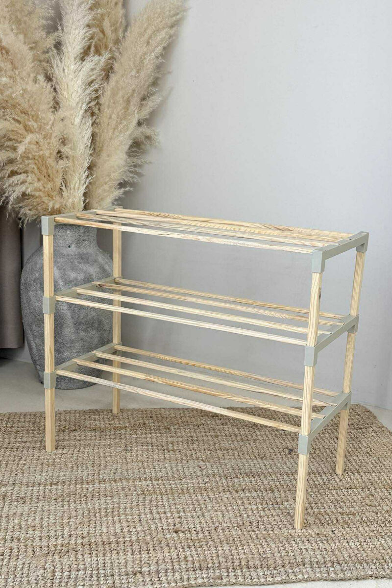 THREE TIER WOODEN SHOES SHELF BEIGE/BEZHE - 3