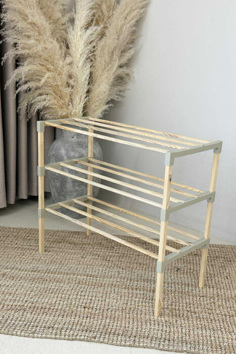 THREE TIER WOODEN SHOES SHELF BEIGE/BEZHE - 4