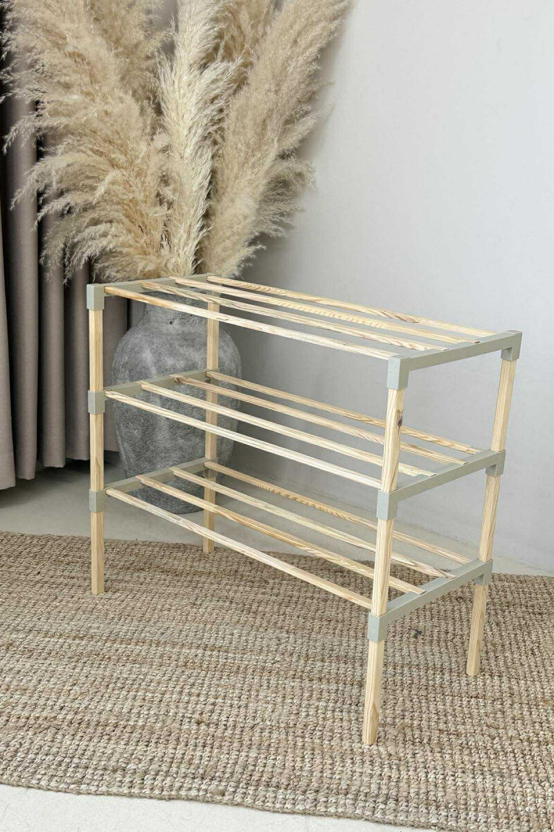 THREE TIER WOODEN SHOES SHELF BEIGE/BEZHE - 4