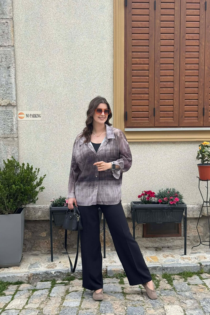 TIE-DYE GOLD BUTTONS WOMAN SHIRT DARK GREY/GEE - 5