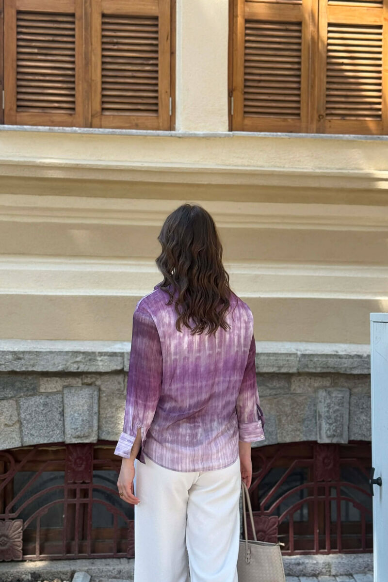 TIE-DYE LONG SLEEVE WOMAN SHIRT LIGHT PURPLE/LEZB - 3