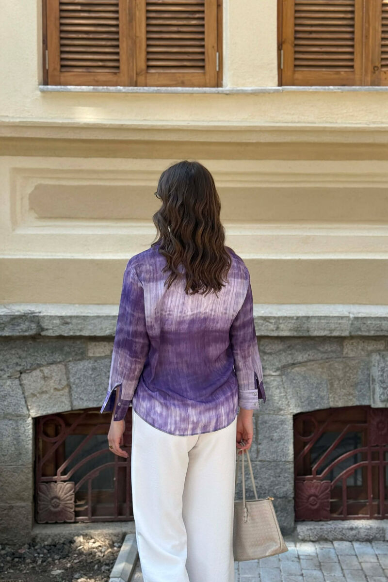 TIE-DYE LONG SLEEVE WOMAN SHIRT PURPLE/LEJLA - 3